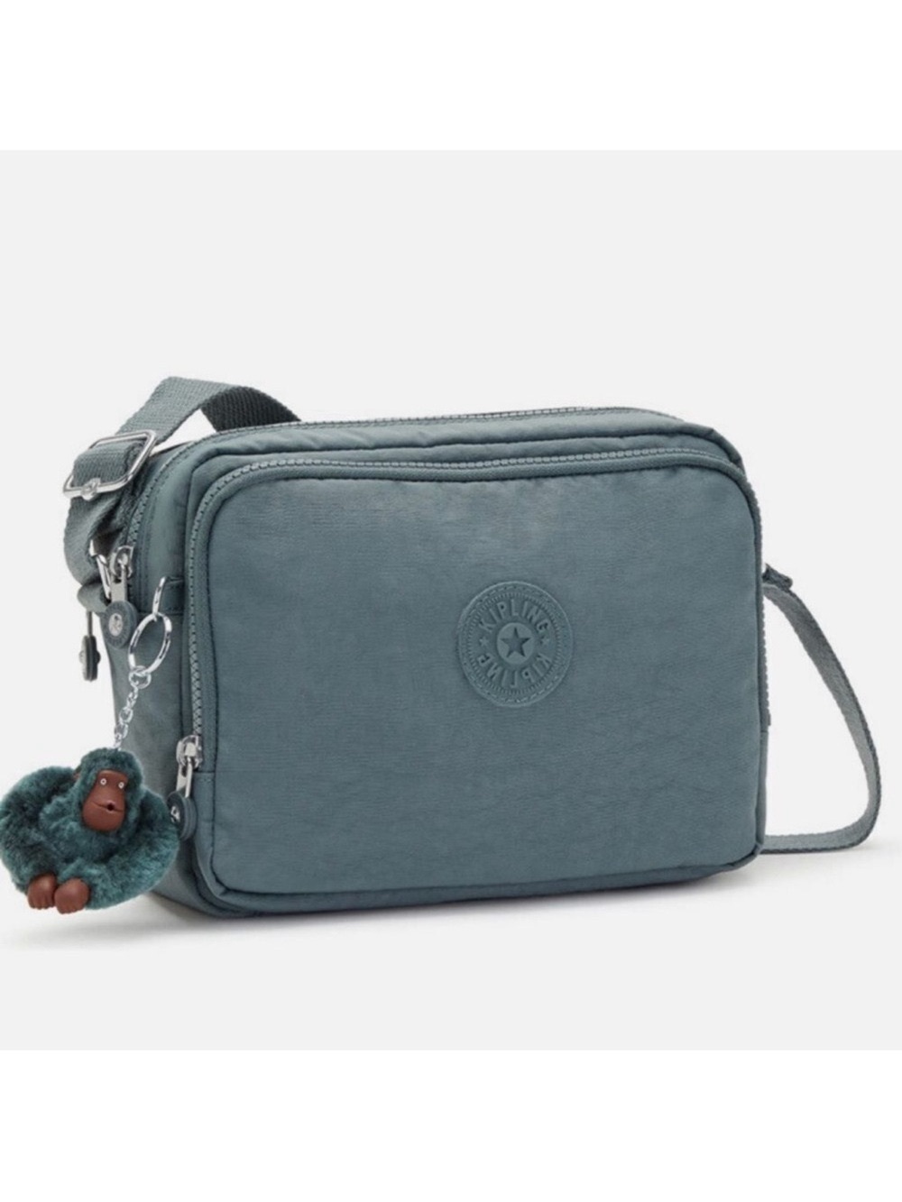 Kipling Light Aloe Tonal Nylon Crossbody Bag K10811 Silen with ELIN Monkey NWT
